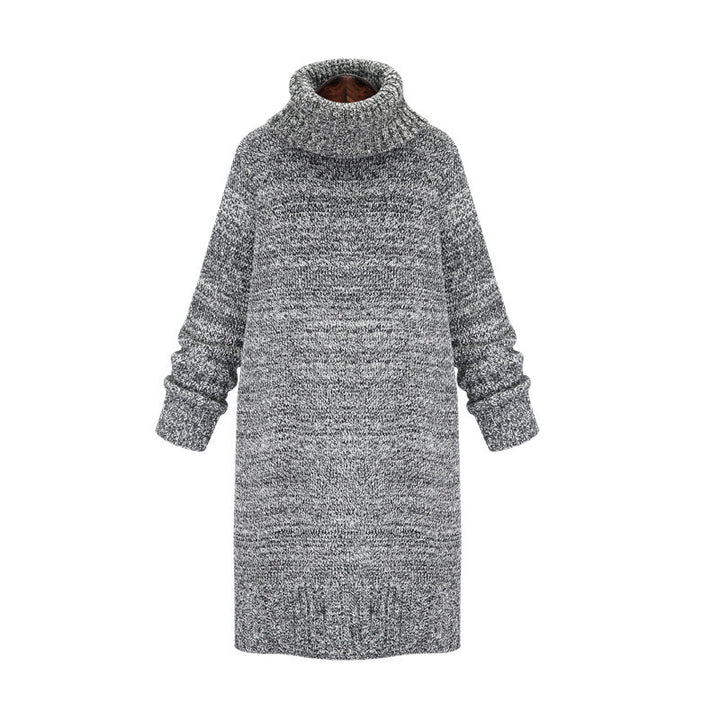 Knit dress for women with a high turtleneck and a relaxed fit Lune Londonl