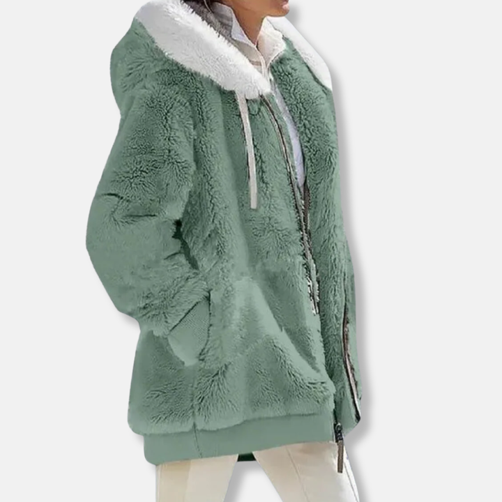 Amarae | Fleece Oversized Fleece Jacket - Hooded Zip Jacket