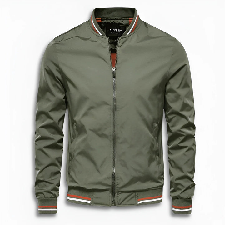 Men's Casual Transition Jacket with Water-Repellent Surface & Stand Collar Amarae
