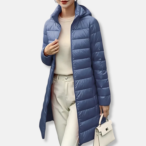 Amarae | Nylon Puffer Jacket - Quilted Jacket with Hood in Medium Length