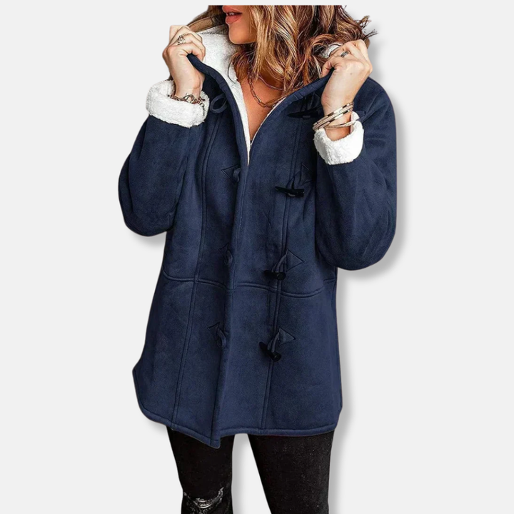 Lune London | Jacket - Fleece - Hood - Button closure - Casual fit - Mid-length