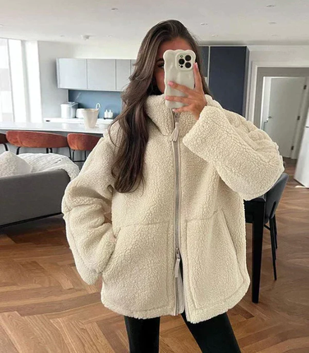 Amarae | Comfortable jacket with zipper and high collar