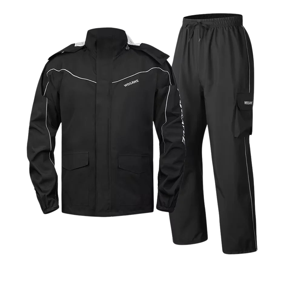 Amarae | Men's Waterproof Motorcycle Rain Jacket - Reflective Black/Green S-2XL