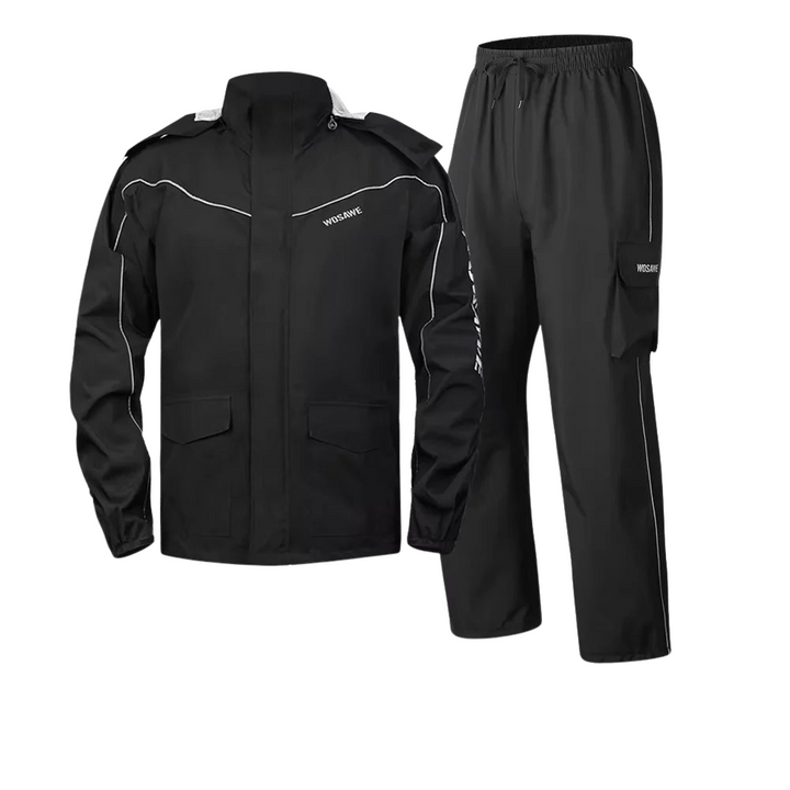 Amarae | Men's Waterproof Motorcycle Rain Jacket - Reflective Black/Green S-2XL