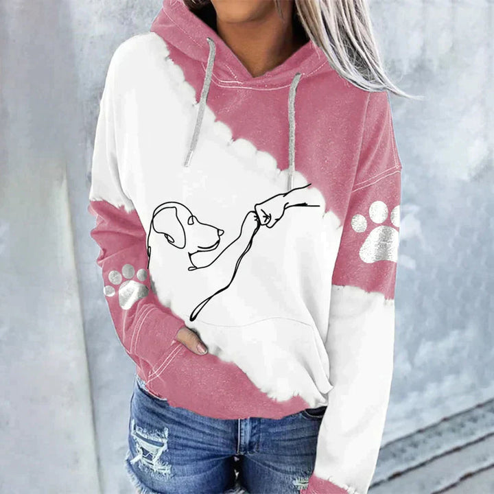 Amarae | Trendy loose hoodie with dog print