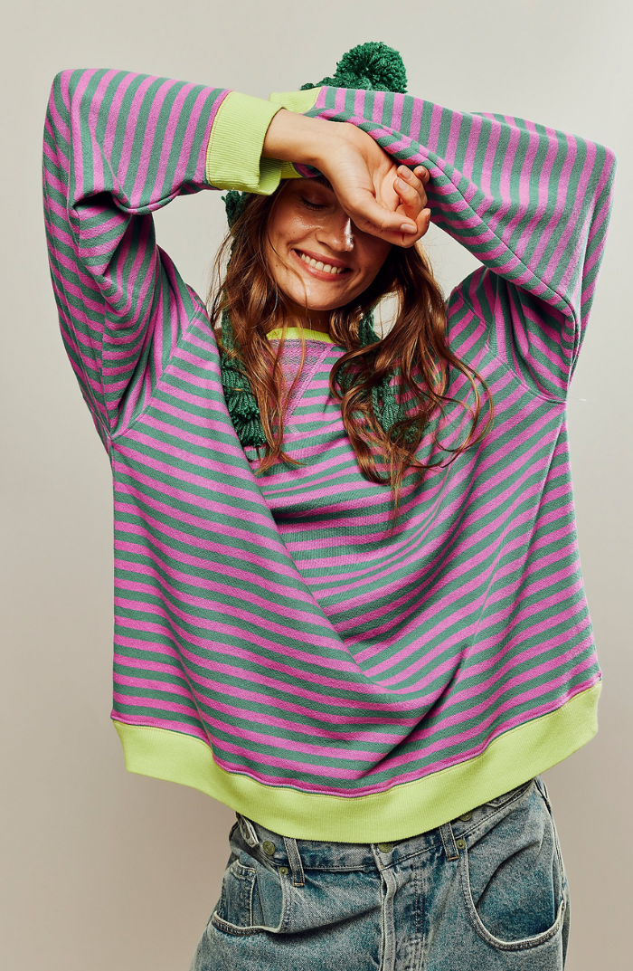 Lune London | Casual Striped Sweatshirt with Contrasting Accents for Women