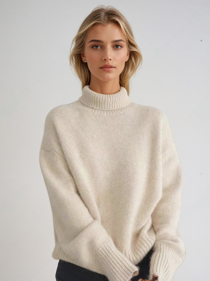 Lune London | Cozy turtleneck sweater in Korean style - Trendy oversized knit for autumn and winter