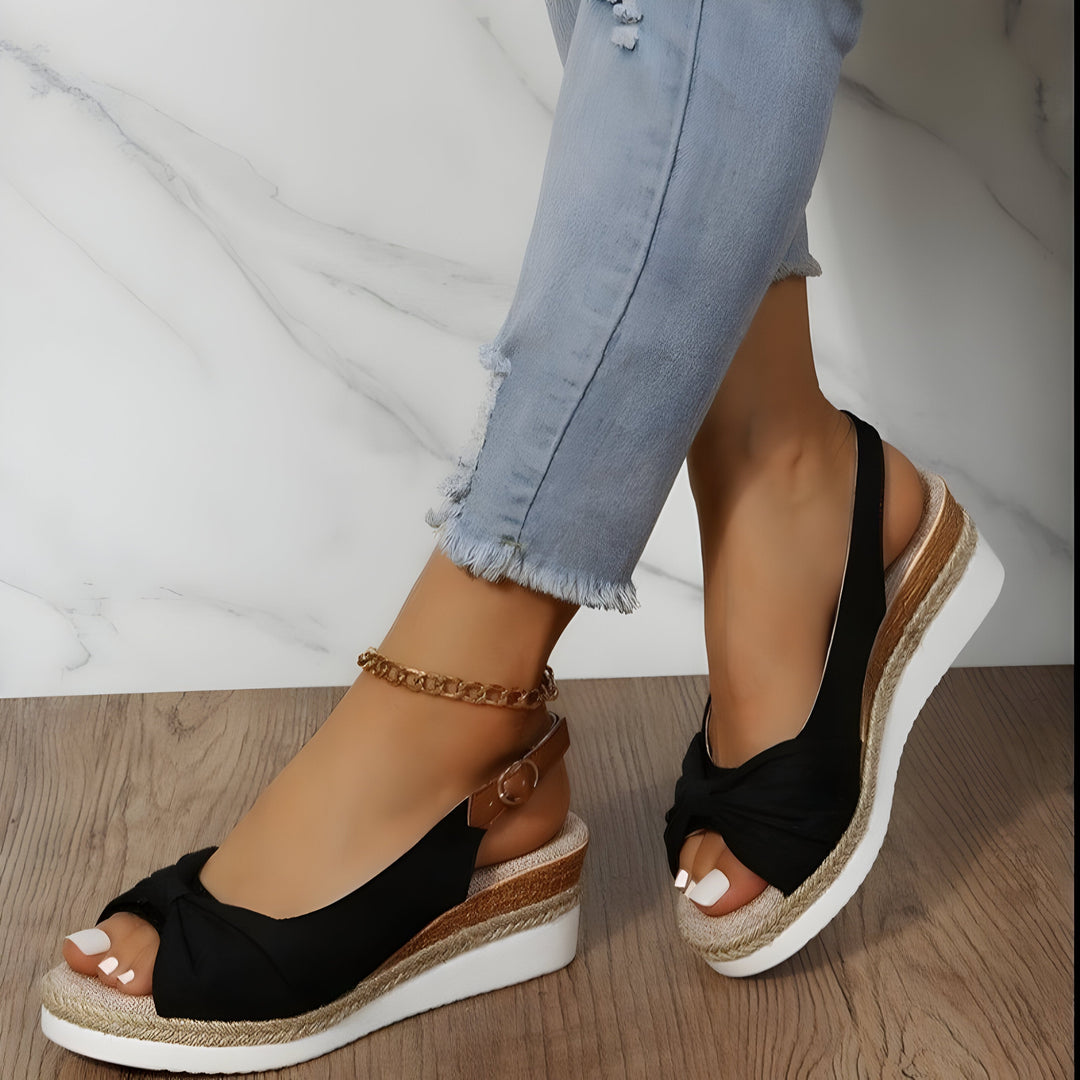 Lune London | Orthopedic Wedge Sandals with Peep Toe