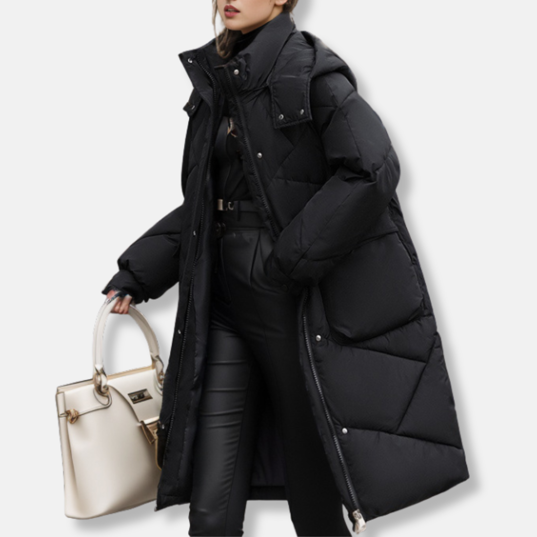 Amarae | Coat - Quilted - Plus Size Fit - Maxi Length - High Collar Hood