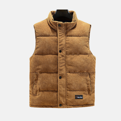 Amarae | West Corduroy Pants Quilted Relaxed Fit High Collar Snap Buttons