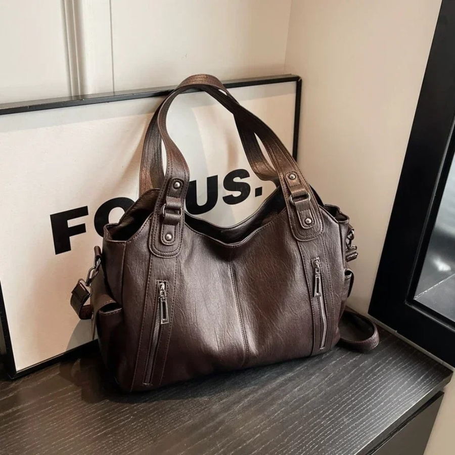 Lune London | Stylish Leather Handbag with Zipper