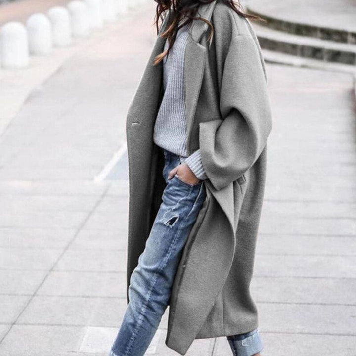 Lune London | Coat - Plus size wool blend - Long with large lapels - Open front