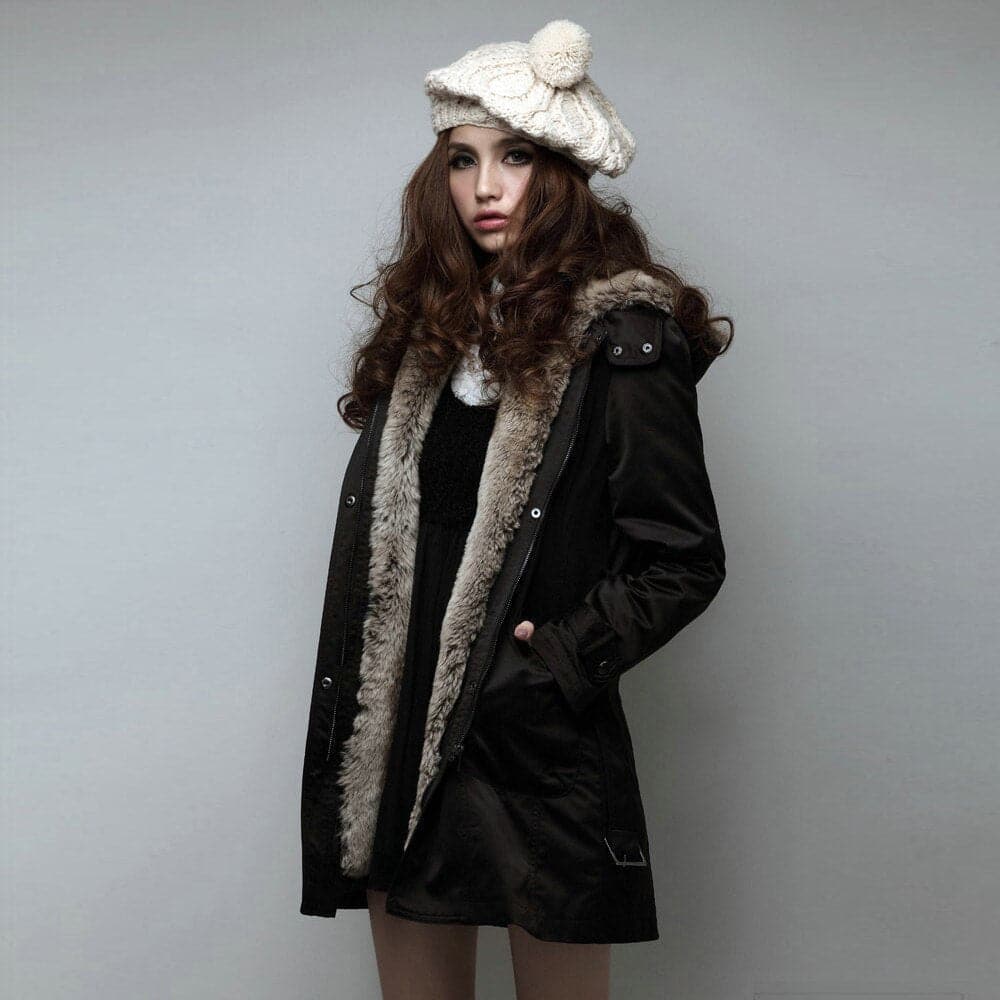 Lune London | Faux Fur Lined Parka Hooded Parka Up To The Middle Of The Thigh