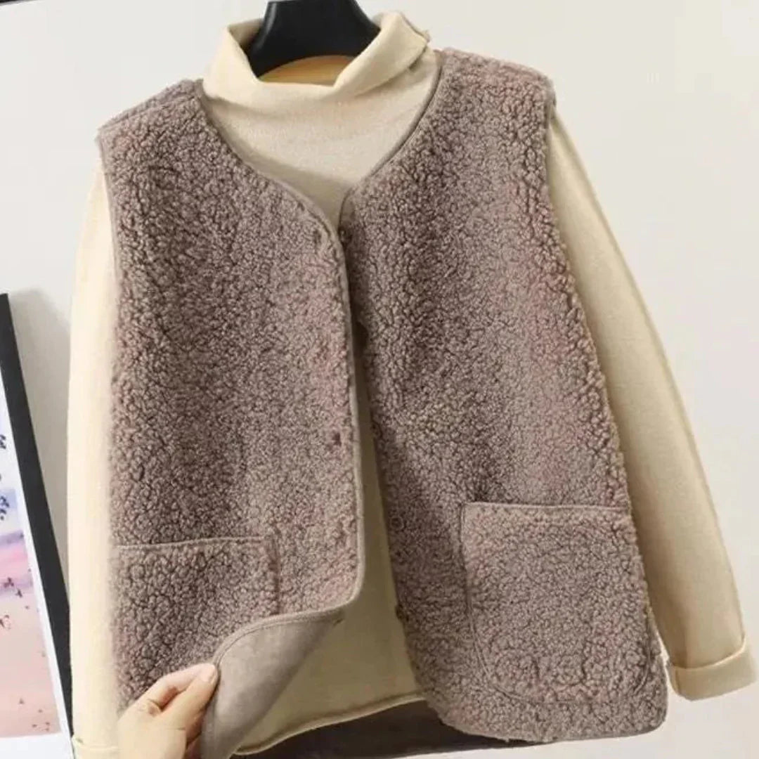 Amarae | Warm Without Sleeves for Women Button Closure
