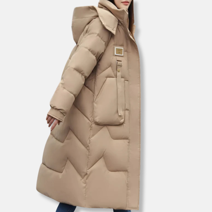 Chic Und Stil | Plus Size Relaxed Fit Maxi Length High Collar with Hood