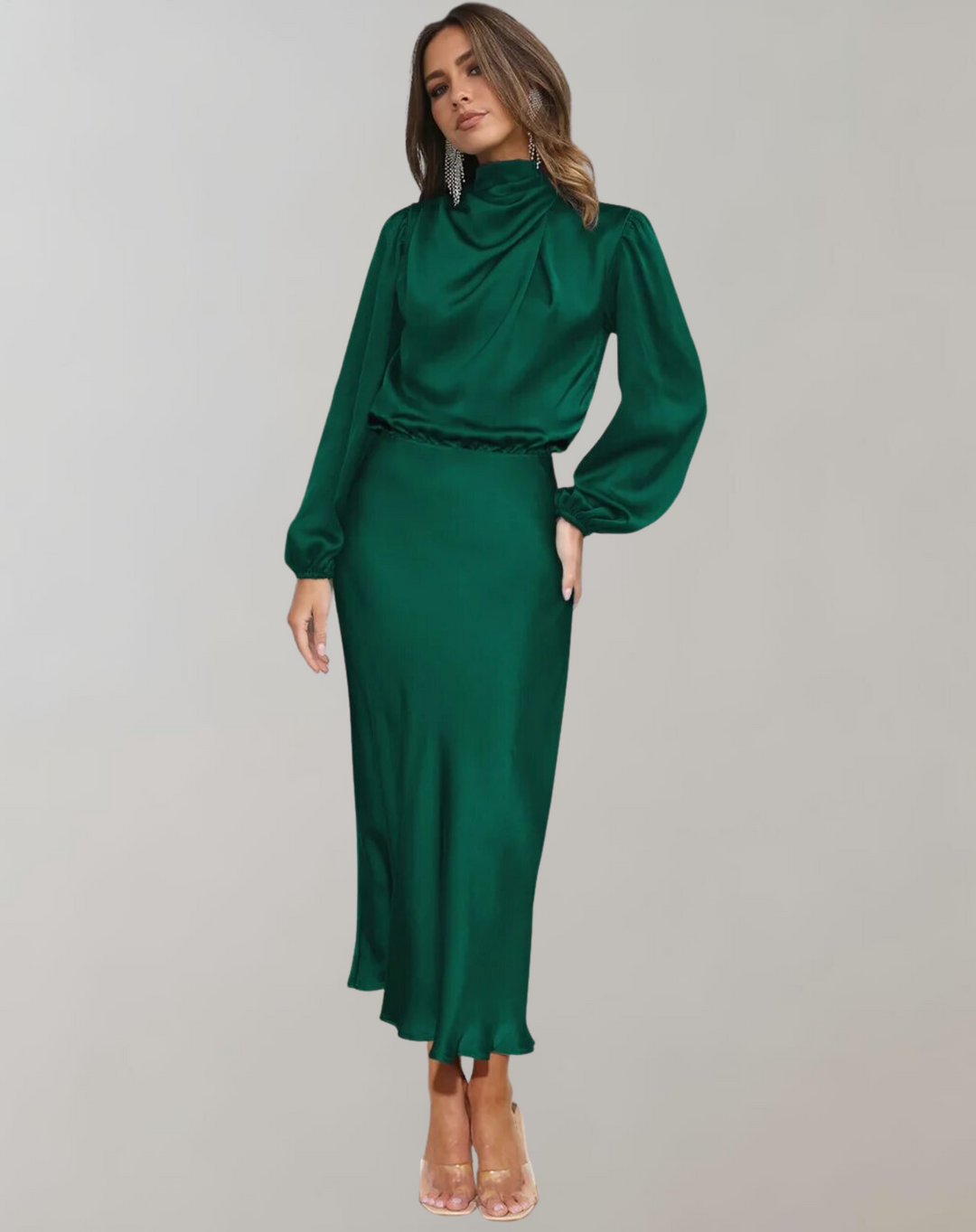 Lune London | Long-Sleeve Satin Dress