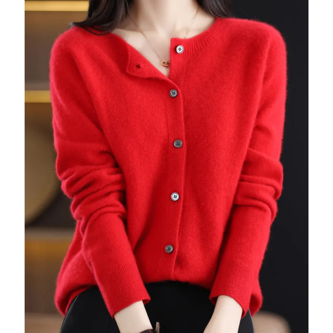 Lune London Women's Cardigan Round Neck Sweater