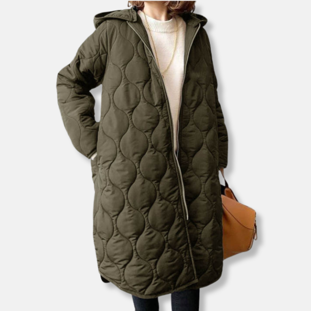 Amarae | Jacket - Quilted Long Model - Oversized Fit - Hood and Zipper