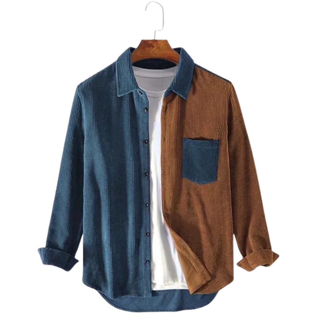 Amarae | Two-Tone Cord Shirt with Contrast Pocket