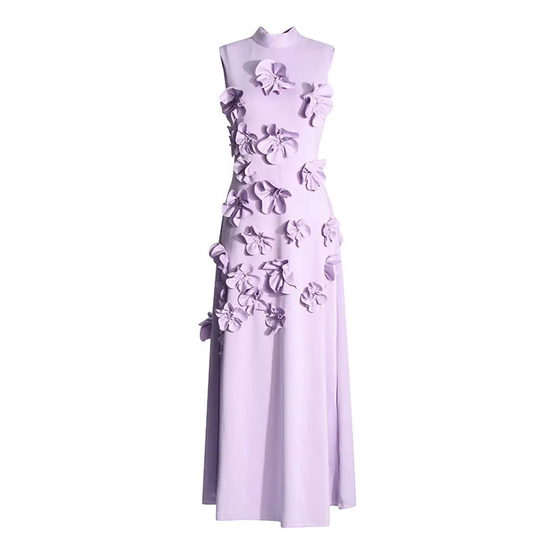Lune London | Long Pink Dress with Flowers