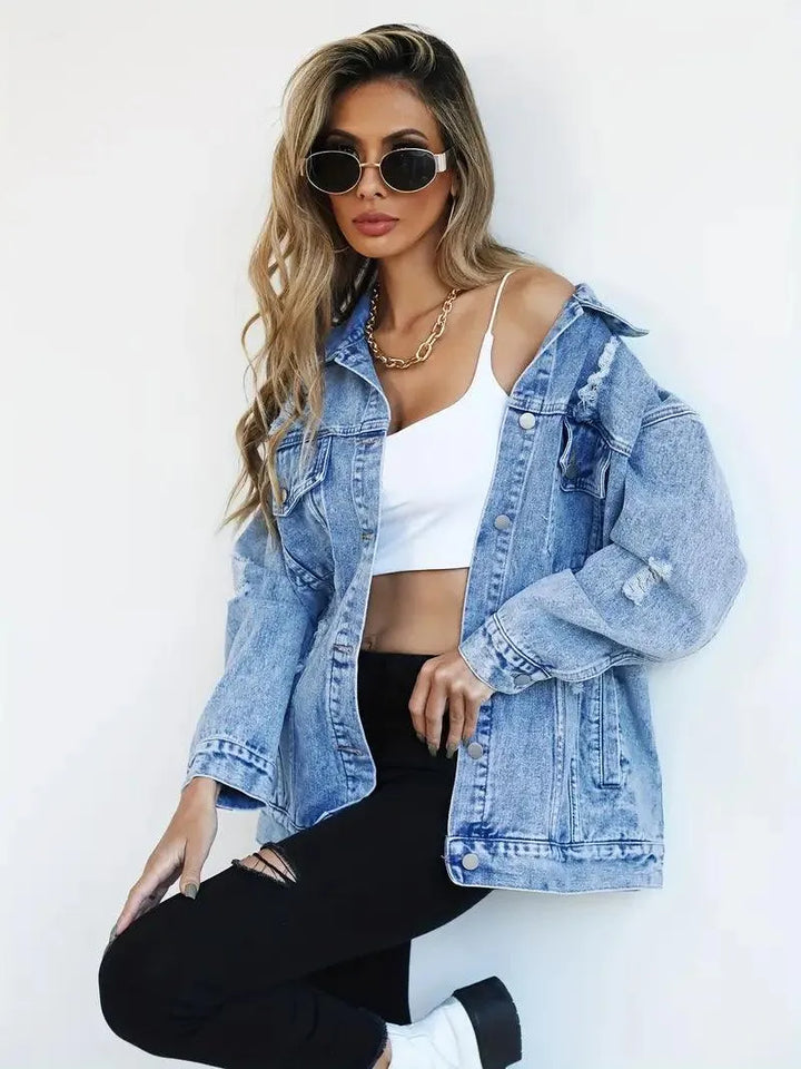 Chic and Style | Trendy oversized denim jacket for women