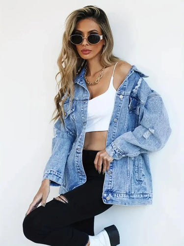Chic and Style | Trendy oversized denim jacket for women