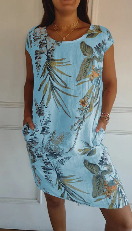 Lune London | Women Printed Cotton and Linen Dress