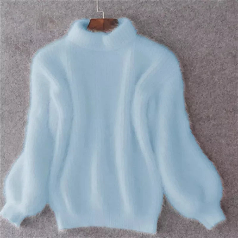 Blauer, lockerer Vintage-Pullover
