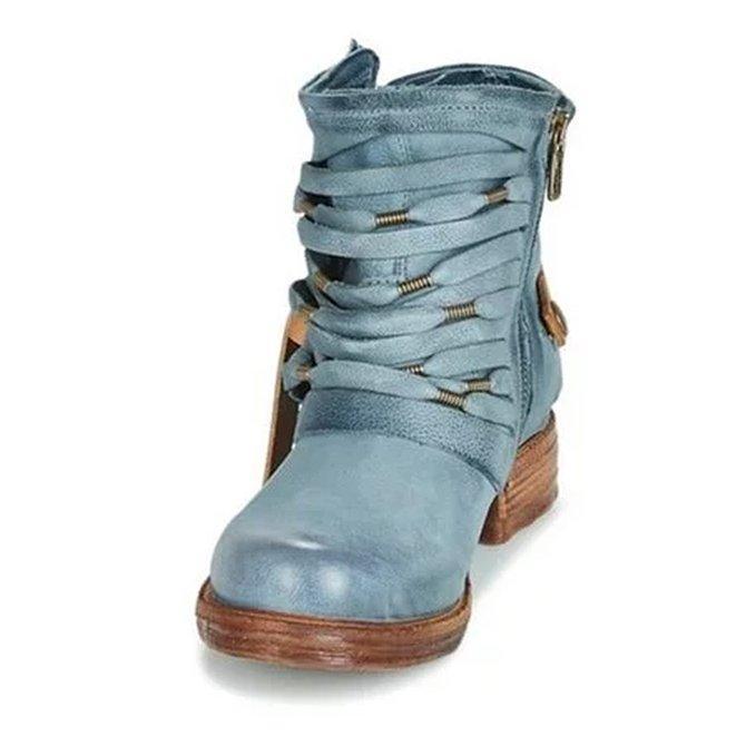 Lune London | Retro Ankle Boots with Block Heel and Zipper