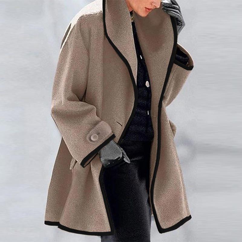 Amarae | Coat - Wool blend - Oversized fit - Draped collar - Long style