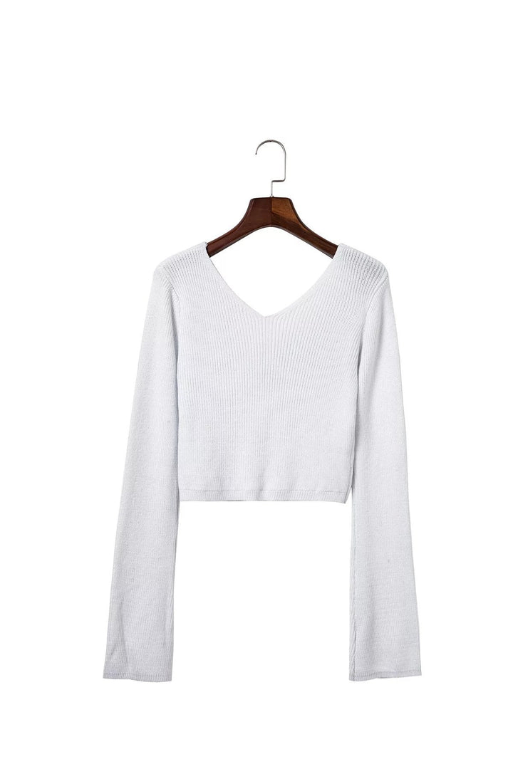 Pull court pour femmes avec col large et structure côtelée sophistiquée Chic & Stil