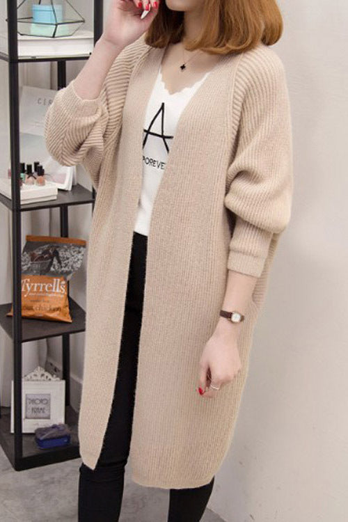 Cardigan tricoté décontracté pour femmes avec devant ouvert et poches profondes Chic & Stil