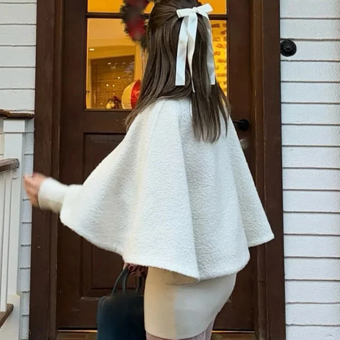 Amarae | High Neck Cape Coat Elegant A-Line Swing Jacket