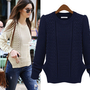 Pull en tricot épais pour femmes avec un look de point texturé et une coupe décontractée Chic & Stil