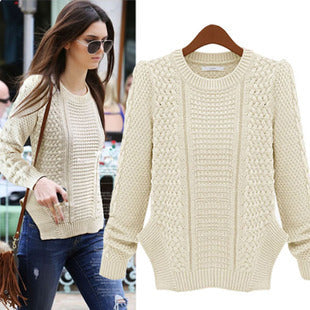 Pull en tricot épais pour femmes avec un look de point texturé et une coupe décontractée Chic & Stil