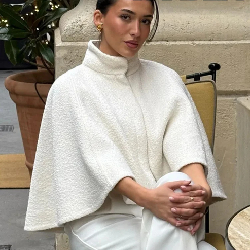 Lune London | High Neck Cape Coat Elegant A-Line Swing Jacket