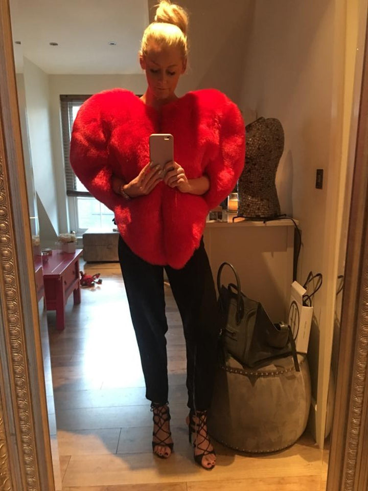 Women's statement sweater in heart design with oversized cut Lune London