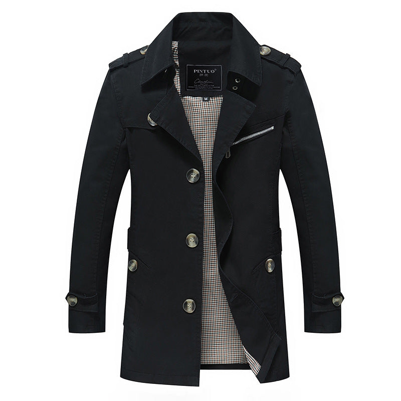 Modern trench coat for men with stylish details and multiple pockets Lune London