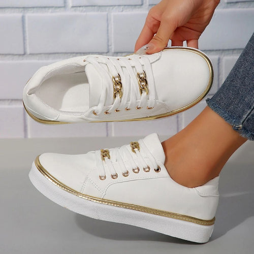Amarae | Comfortable women's sneakers with gold accents and soft insole for summer