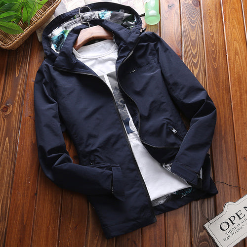 Veste de plein air pour hommes déperlant avec zone de capuche ajustable Amarae