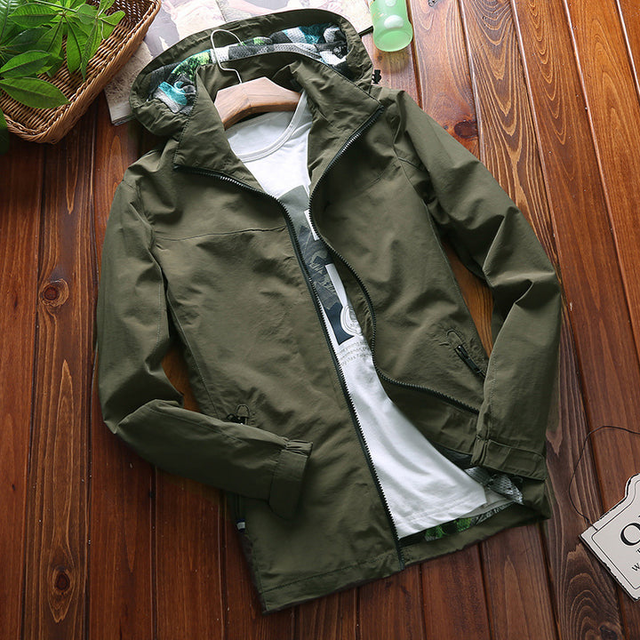 Veste de plein air pour hommes déperlant avec zone de capuche ajustable Lune London