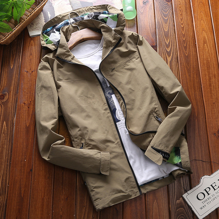 Veste de plein air pour hommes déperlant avec zone de capuche ajustable Lune London