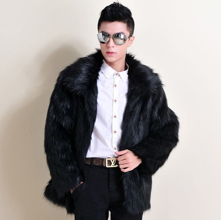 Men's faux fur jacket with classic collar Lune London