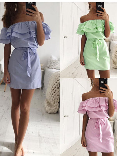 Robe mini femme avec volants et ceinture à nouer Chic & Stil