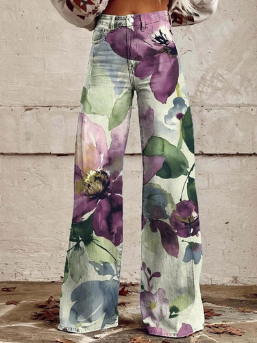 Amarae | Wide leg pants with floral pattern