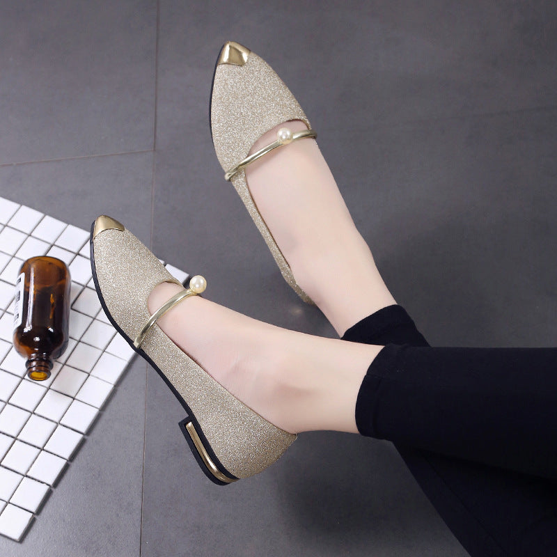 Women's Elegant Slipper with Sparkling Upper Material and Fashionable Pearl Decoration Lune London