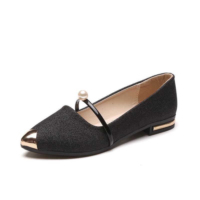 Women's Elegant Slipper with Sparkling Upper Material and Fashionable Pearl Decoration Lune London