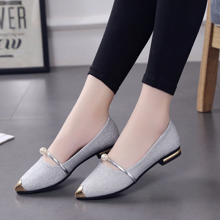 Women's Elegant Slipper with Sparkling Upper Material and Fashionable Pearl Decoration Lune London