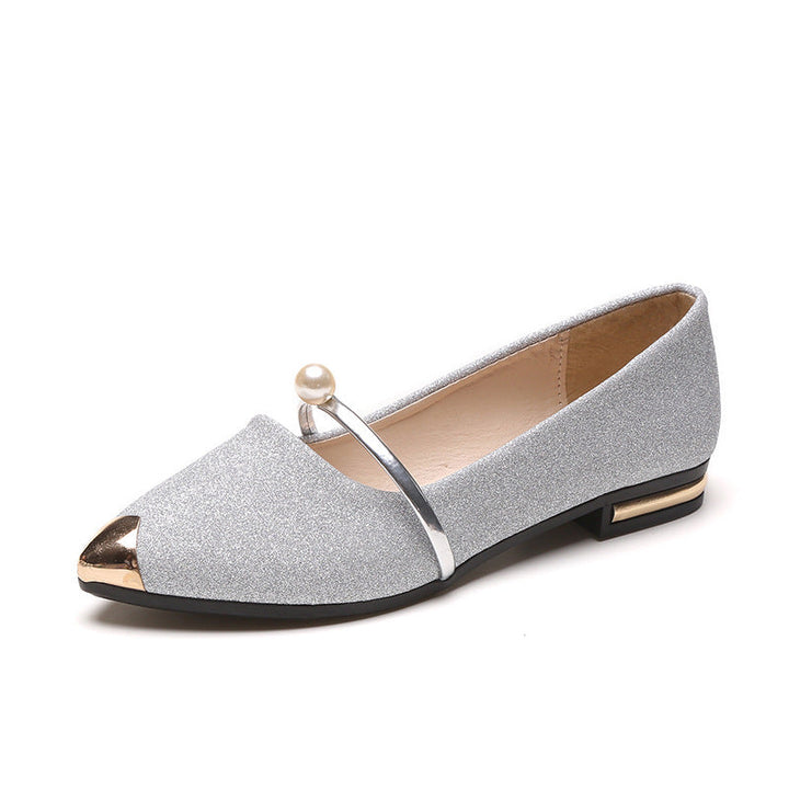 Women's Elegant Slipper with Sparkling Upper Material and Fashionable Pearl Decoration Lune London