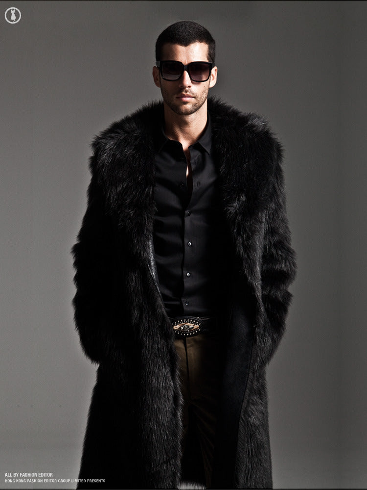 Men's Elegant Faux Fur Coat Amarae